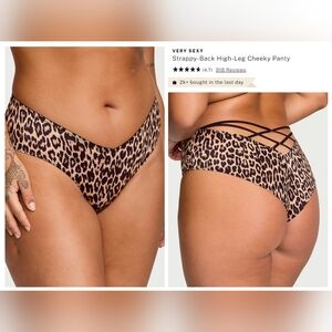 Victoria's secret leopard very sexy strappy back high-leg cheeky panty SMALL